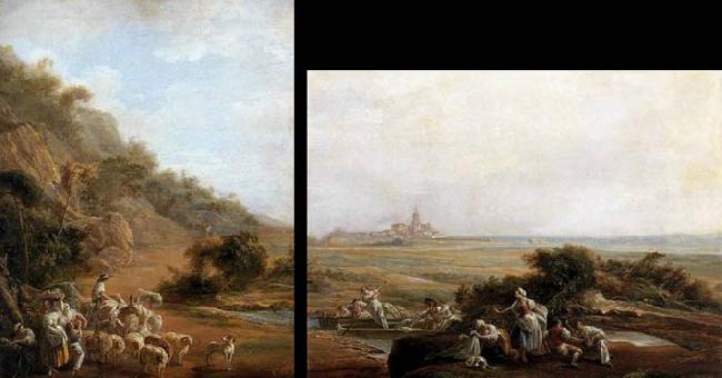 Luis Paret y alcazar Village Scene and View of Fuenterrabia China oil painting art